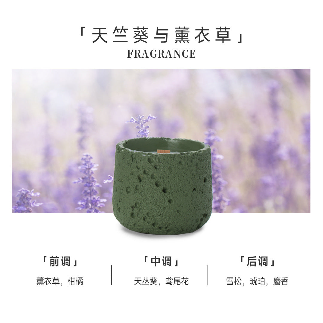 Moonlit Wood Wick Candle – Lunar Texture, Lavender & Gardenia Scents