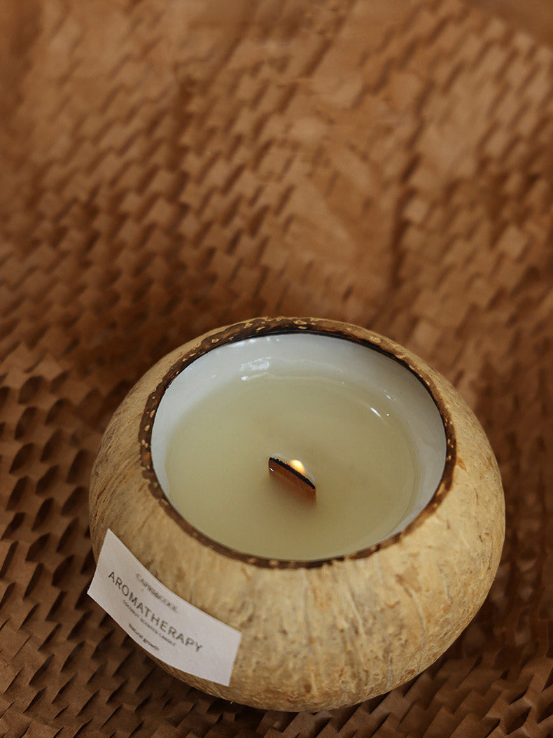 Coconut Shell Soy Candle – Lavender & Gardenia Scents | Natural Eco-Friendly Aromatherapy