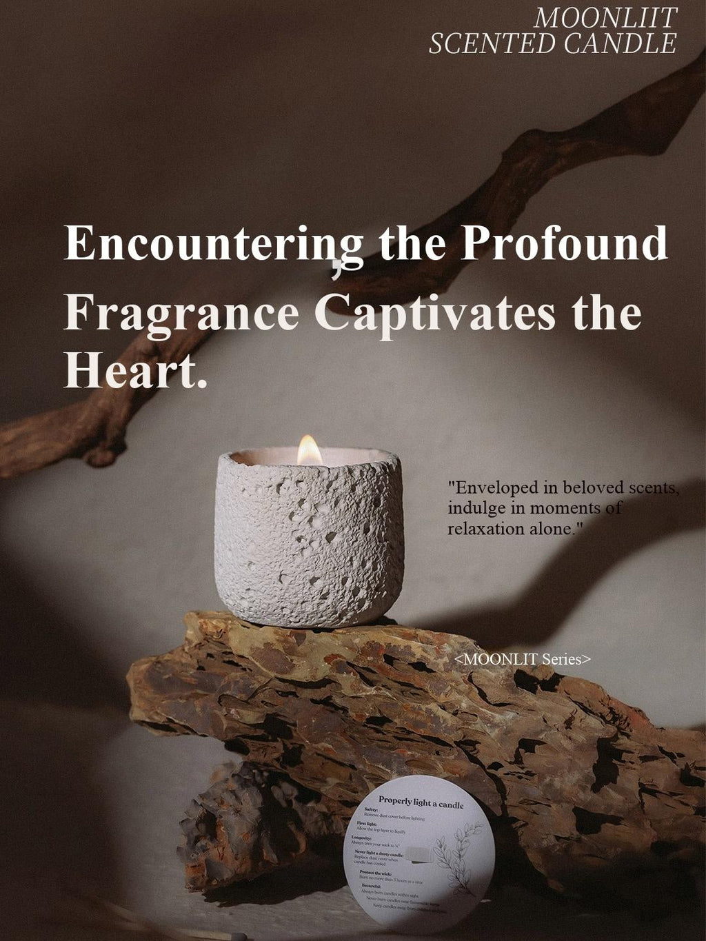 Moonlit Moments Wood Wick Soy Candle – Lavender & Gardenia Scents