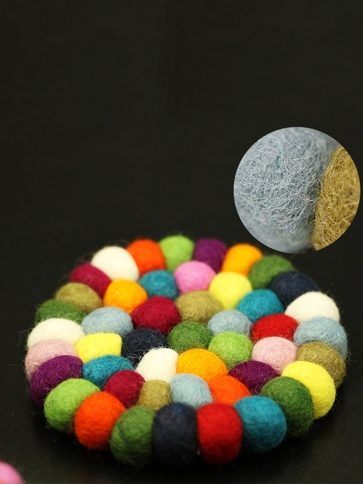Handcrafted Nepal Wool Felt Ball Mat – Ritual Bowl & Cup Coaster (4 Sizes)