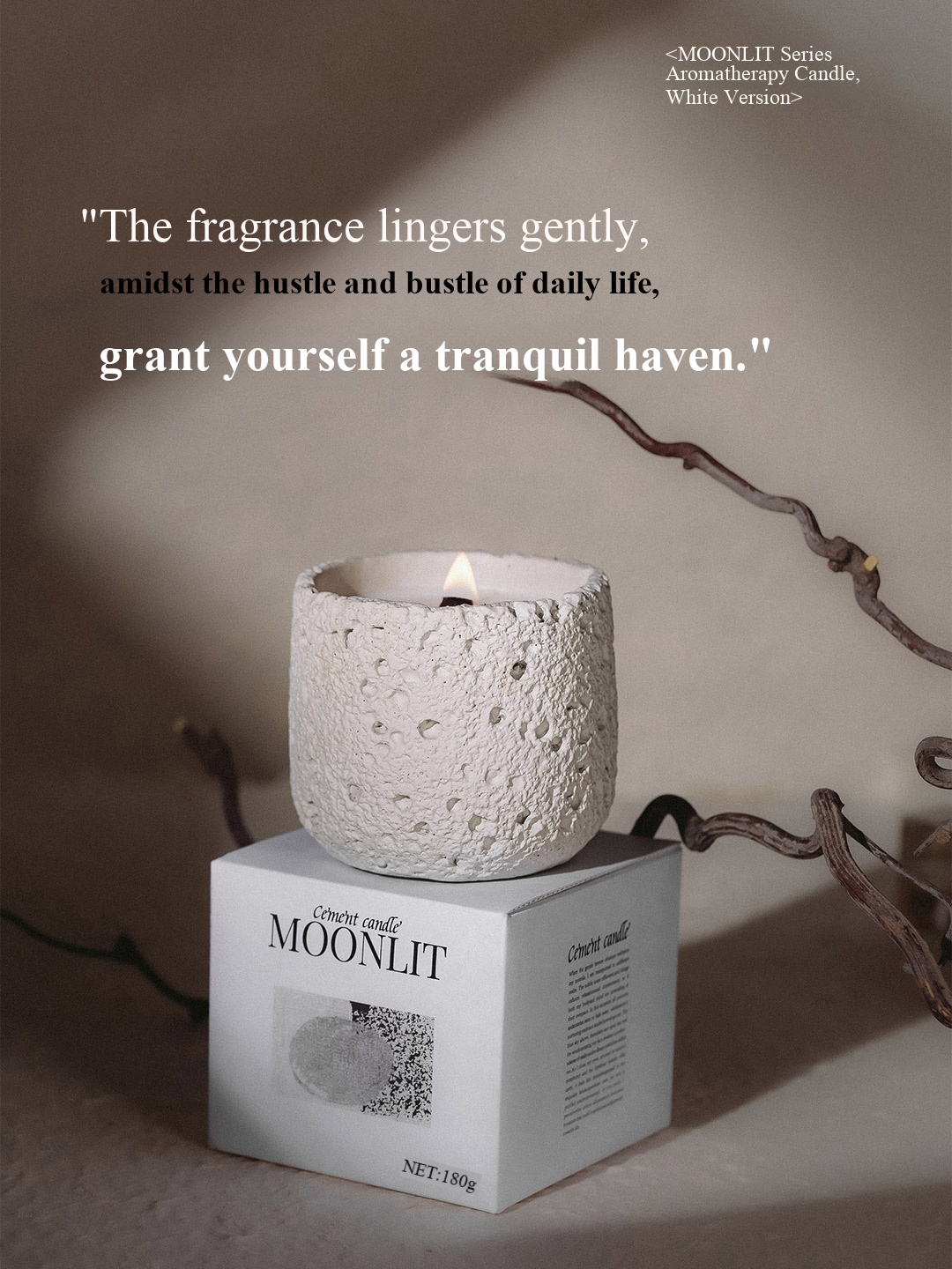 Moonlit Moments Wood Wick Soy Candle – Lavender & Gardenia Scents