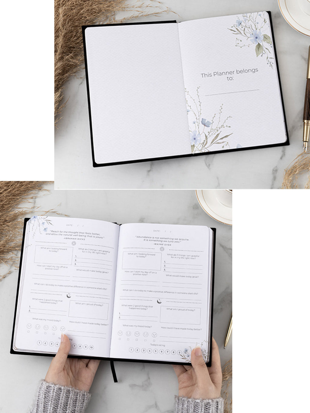 A5 Self-Care & Mindfulness Planner – Undated Daily Meditation Journal | Linen Hardcover