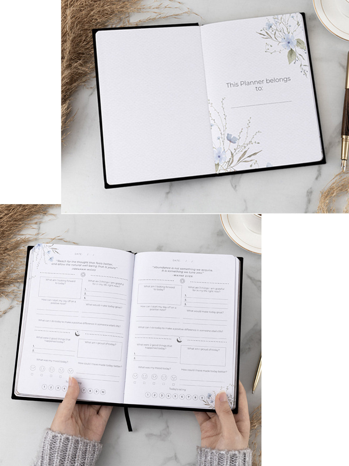 A5 Self-Care & Mindfulness Planner – Undated Daily Meditation Journal | Linen Hardcover