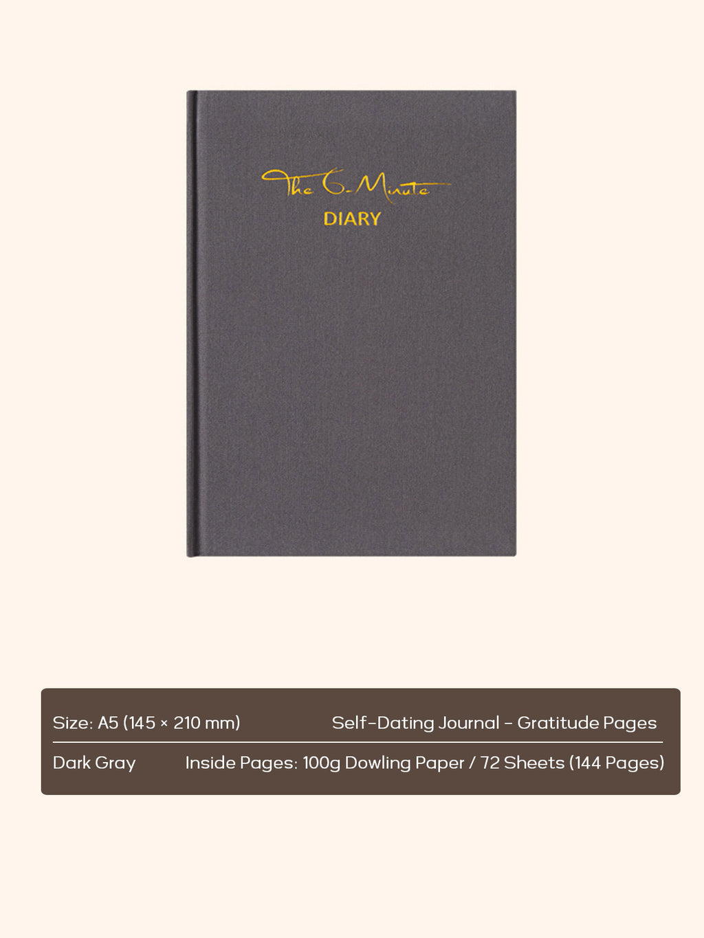 A5 Undated Gratitude Planner – 6-Minute Daily Gratitude Journal