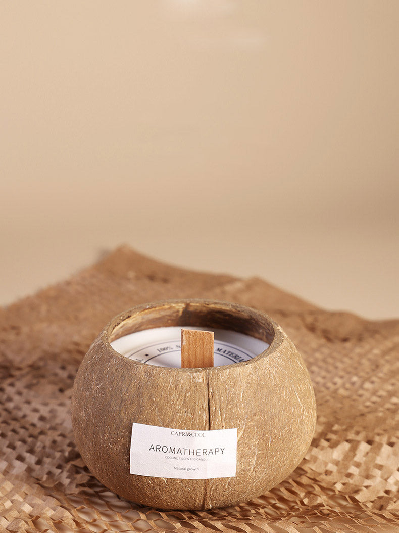 Coconut Shell Soy Candle – Lavender & Gardenia Scents | Natural Eco-Friendly Aromatherapy