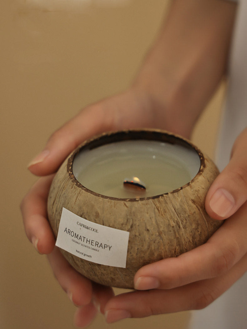 Coconut Shell Soy Candle – Lavender & Gardenia Scents | Natural Eco-Friendly Aromatherapy