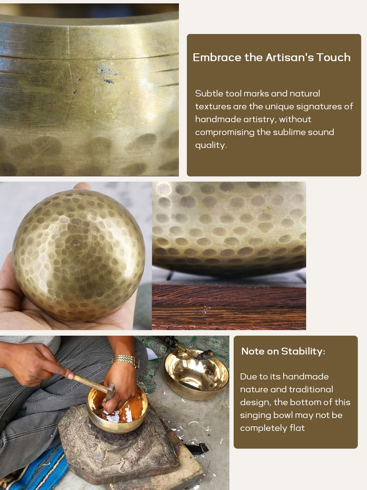 Hand-Hammered Singing Bowl with Textured Design – 9.5 / 12 / 15 cm | Meditation & Healing