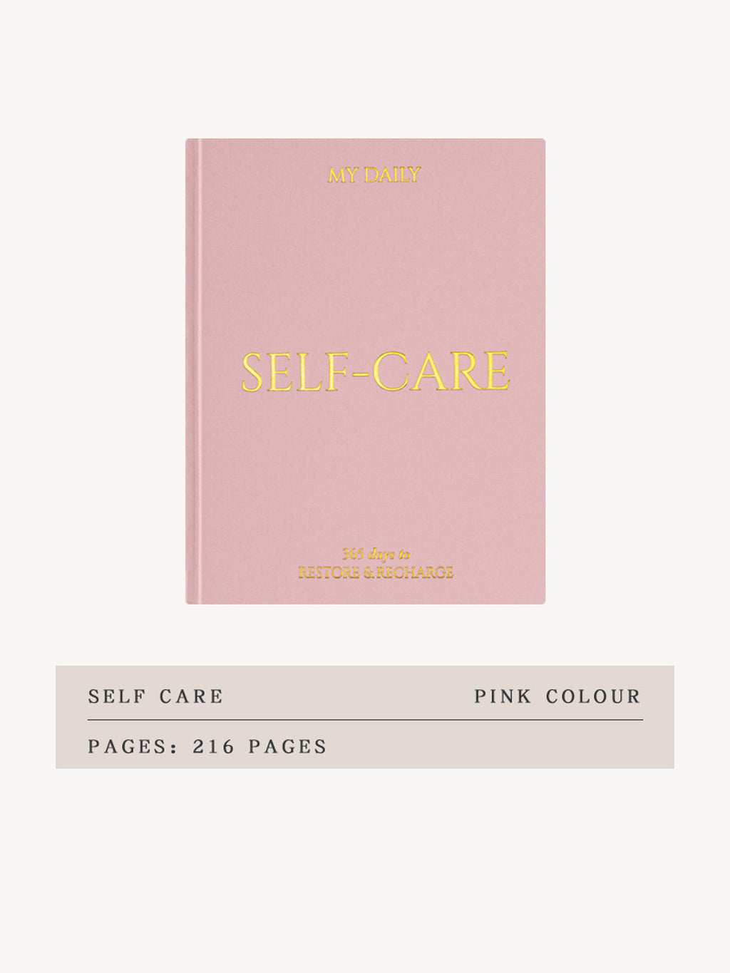 365 Days of Self-Care Journal – A5 Daily Wellness & Habit Tracker | Beige, Grey, Blue, Pink