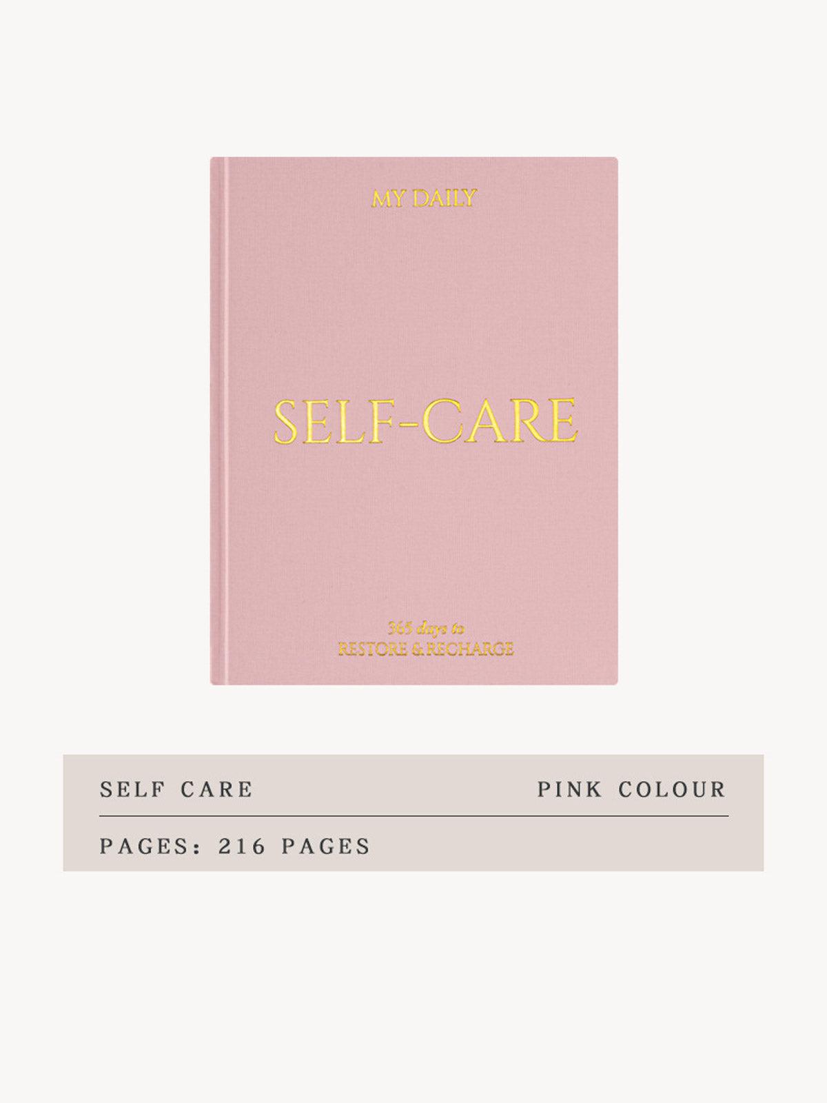 365 Days of Self-Care Journal – A5 Daily Wellness & Habit Tracker | Beige, Grey, Blue, Pink