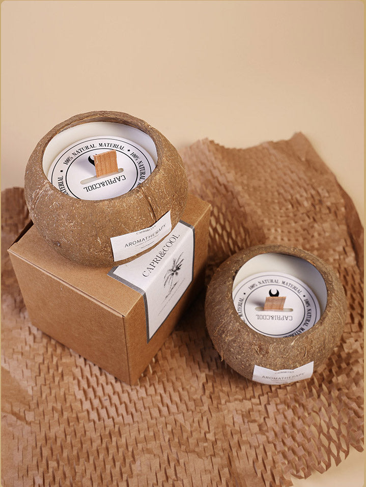 Coconut Shell Soy Candle – Lavender & Gardenia Scents | Natural Eco-Friendly Aromatherapy