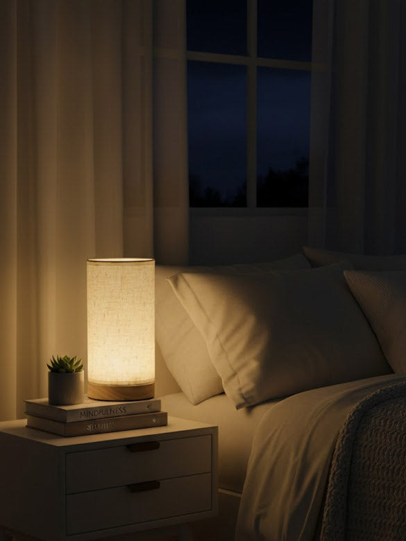 Fabric Table Lamp – USB Powered, Multi-Color Temperature, Dimmable | Linen & Vintage Floral