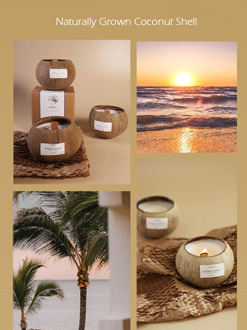 Coconut Shell Soy Candle – Lavender & Gardenia Scents | Natural Eco-Friendly Aromatherapy