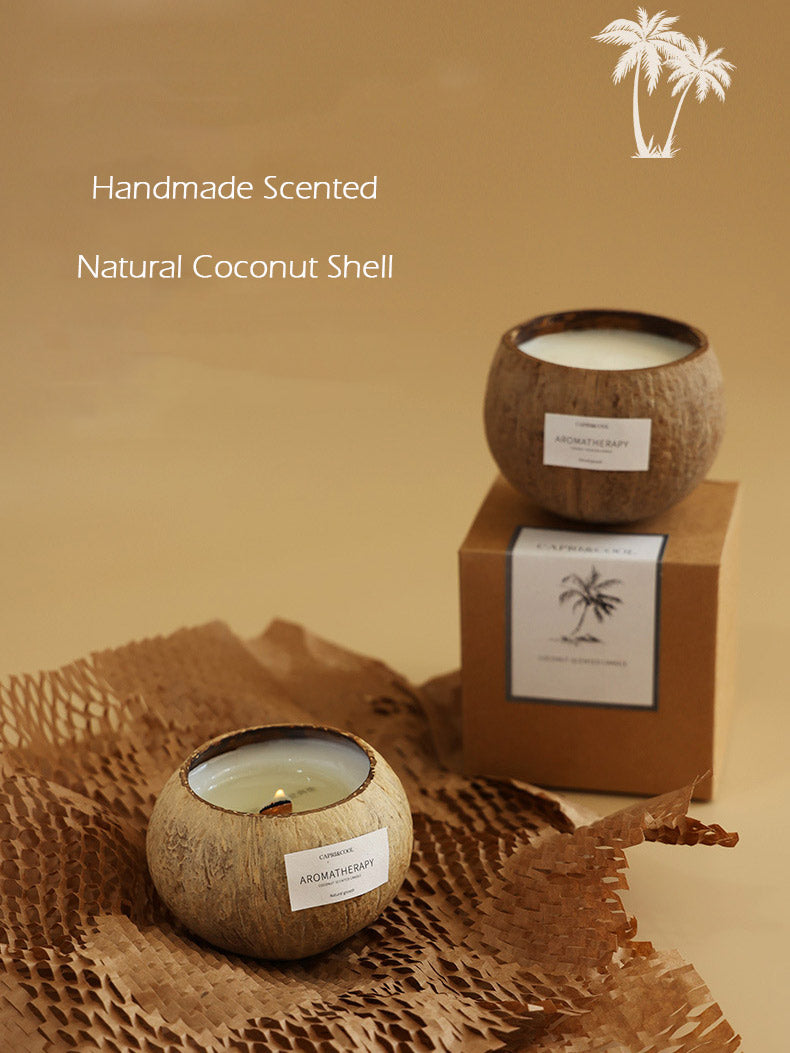 Coconut Shell Soy Candle – Lavender & Gardenia Scents | Natural Eco-Friendly Aromatherapy