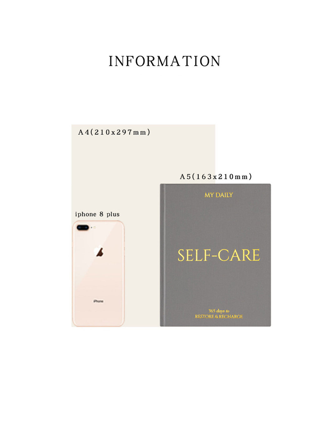 365 Days of Self-Care Journal – A5 Daily Wellness & Habit Tracker | Beige, Grey, Blue, Pink