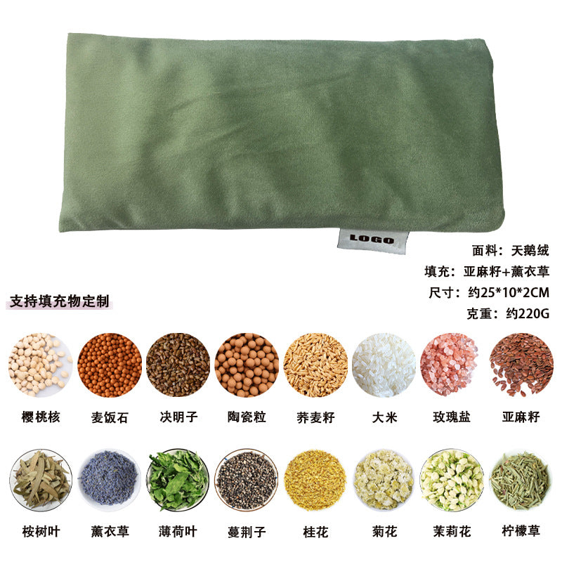 Weighted Velvet Eye Pillow with Lavender & Flaxseed – For Sleep, Yoga, Meditation & Stress Relief