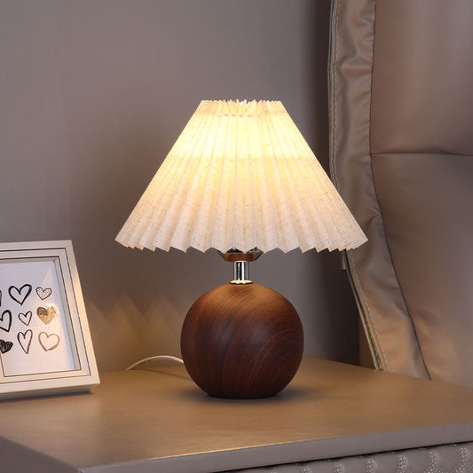 Walnut Wood Night Light · 12W Eye-Friendly Warm Light Bulb