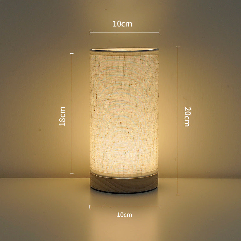 Fabric Table Lamp for Bedroom · USB Powered · Warm Light · One-Touch Switch