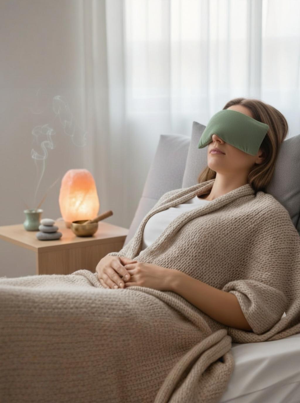 Velvet Weighted Yoga Eye Pillow – Flaxseed & Lavender (Grey / Green)